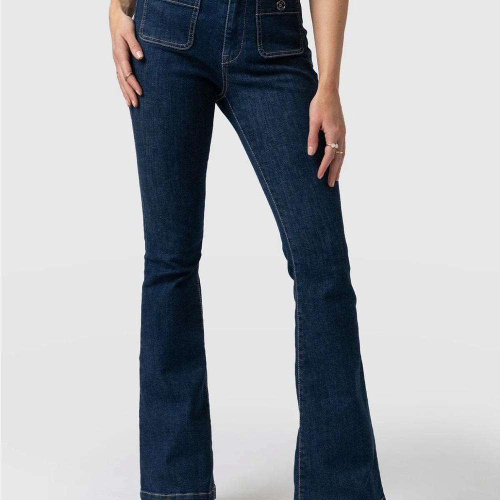 Saint + Sofia Bowie Stretch Jean Mid-Blue Size 30
